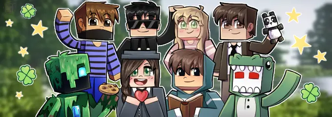 Illustratie van het LuckyCraft staffteam